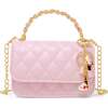 Girl's Classic Link Chain Top Handle Handbag, Pink - Bags - 1 - thumbnail
