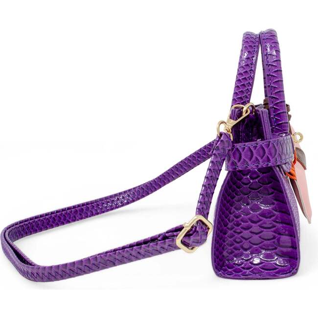 Girl's Crocodile Pony Handbag, Purple