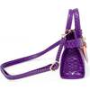Girl's Crocodile Pony Handbag, Purple - Bags - 2