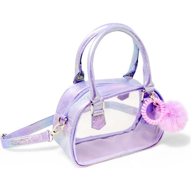 Girl's Game Day Glam Clear Crossbody Handbag, Purple - Bags - 3