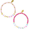 Girl's Big Sis/Lil Sis Stretchy Bead Bracelet Set, Pink - Bracelets - 1 - thumbnail