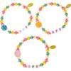 Girl's BFF Smile Stretchy Bracelet Set, Blue, Orange & Pink - Bracelets - 1 - thumbnail