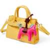 Girl's Crocodile Pony Handbag, Yellow - Bags - 3