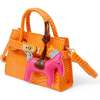 Girl's Crocodile Pony Handbag, Orange - Bags - 3