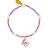 Girl's Butterfly Bead Dainty Bracelet Set, Purple/White - Bracelets - 2