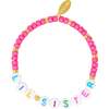 Girl's Big Sis/Lil Sis Stretchy Bead Bracelet Set, Pink/Teal - Bracelets - 3