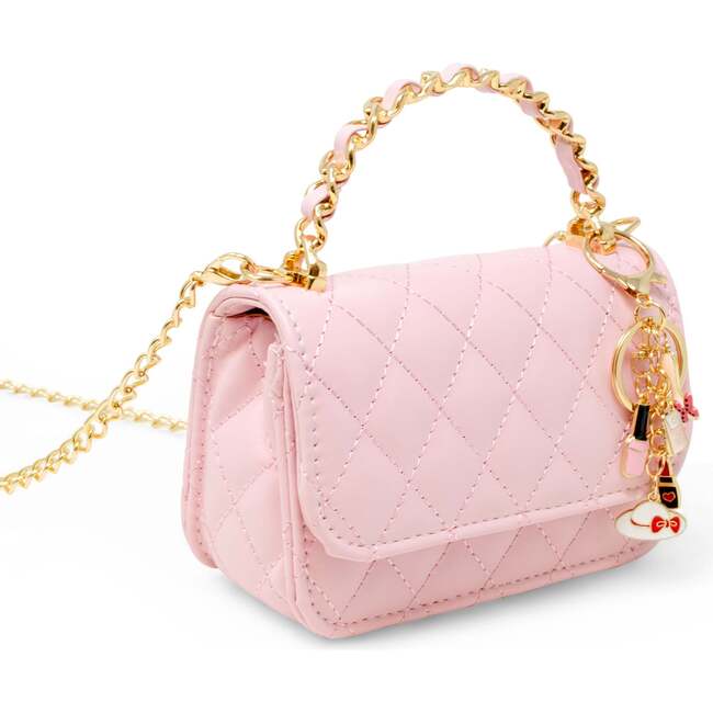 Girl's Classic Link Chain Top Handle Handbag, Pink - Bags - 3