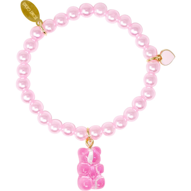 Gummy Bear Bead Bracelet, Pink - Bracelets - 1