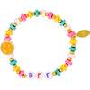 Girl's BFF Smile Stretchy Bracelet Set, Blue, Orange & Pink - Bracelets - 3