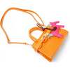 Girl's Crocodile Pony Handbag, Orange - Bags - 4