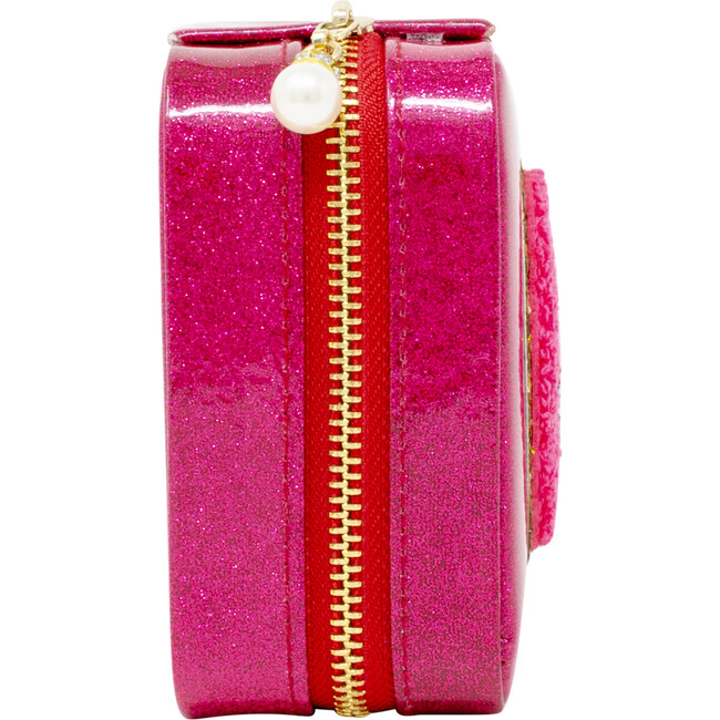 Happy Face Sparkle Jewelry Box, Hot Pink