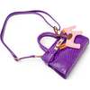 Girl's Crocodile Pony Handbag, Purple - Bags - 4