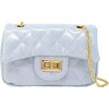 Classic Quilted Sparkle Mini Purse, Blue - Bags - 1 - thumbnail
