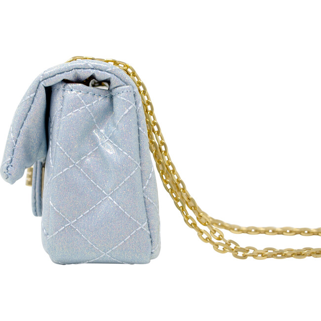 Classic Quilted Sparkle Mini Purse, Blue