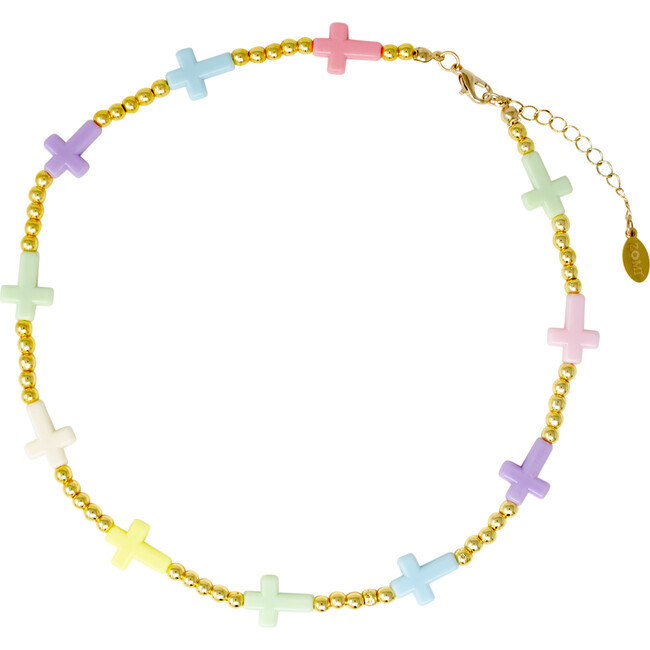 Cross Bead Necklace, Multicolors
