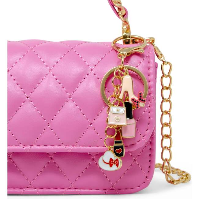 Girl's Classic Link Chain Top Handle Handbag, Hot Pink - Bags - 6