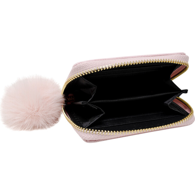 Checker Canvas Full Zip 2-Fold Wallet, Pink