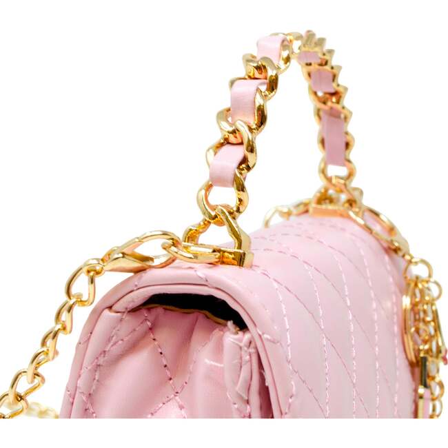 Girl's Classic Link Chain Top Handle Handbag, Pink - Bags - 7