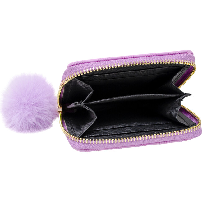 Checker Canvas Full Zip 2-Fold Wallet, Lavender