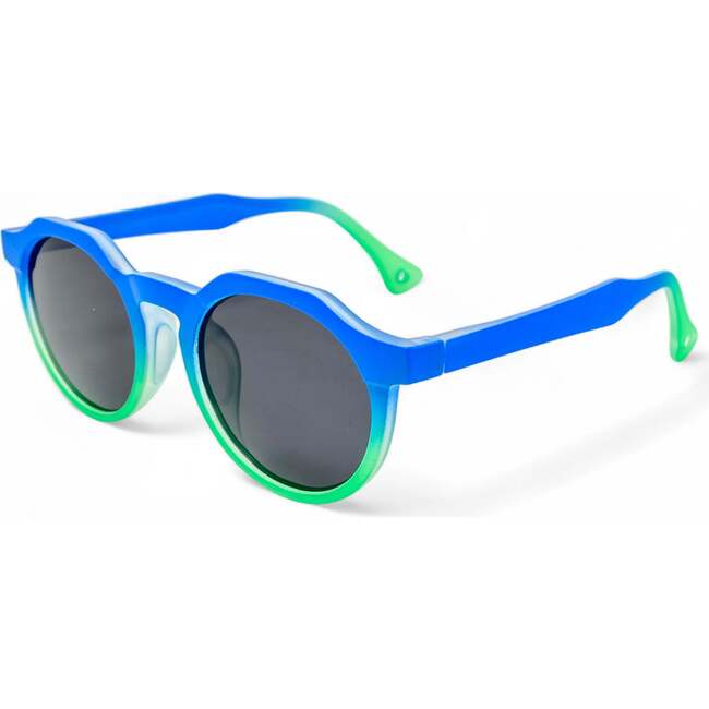 Bubble Luxe Polarized Round Kids Sunglasses, Blue