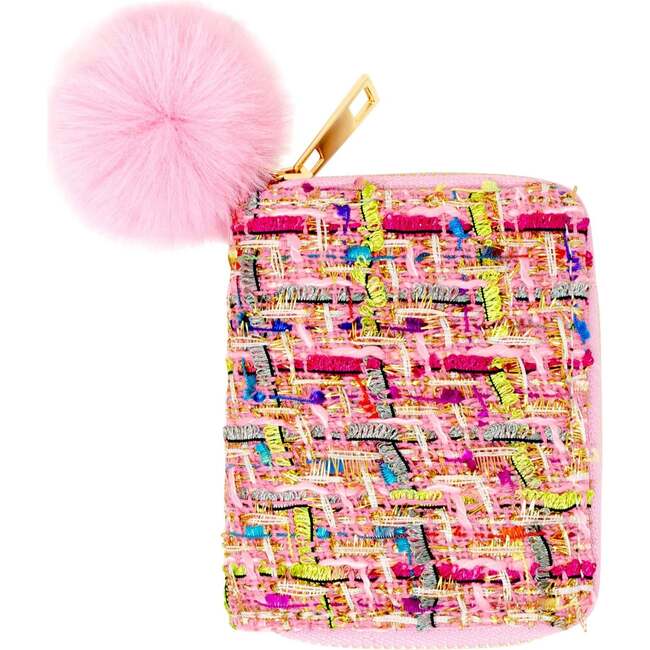 Tweed Mix Wallet,  Pink