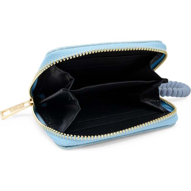 Sequin Heart Spiral Strap Wallet,  Blue