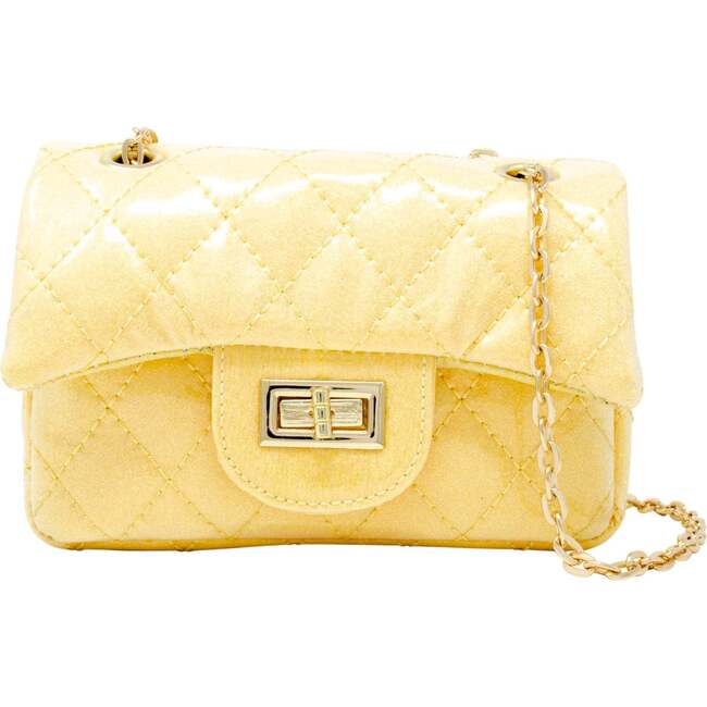 Classic Quilted Sparkle Mini Purse,  Yellow