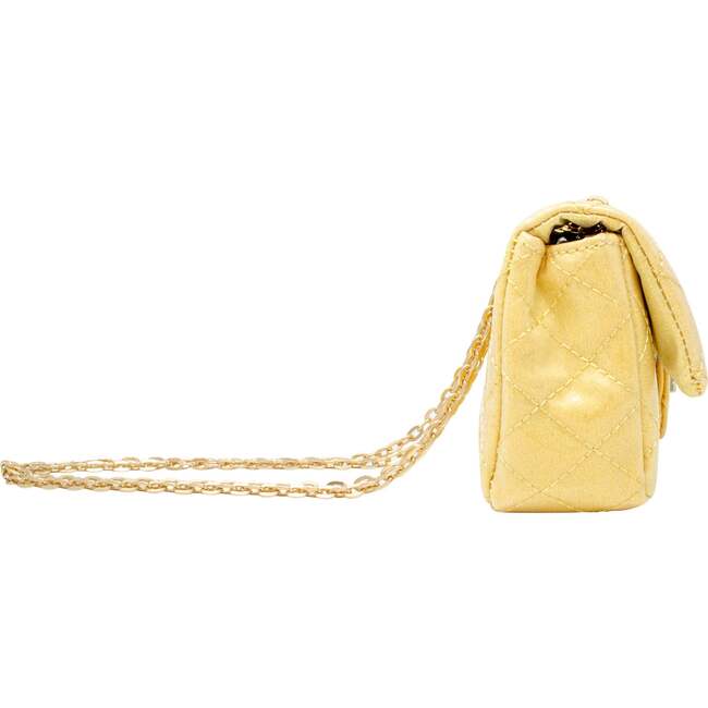 Classic Quilted Sparkle Mini Purse,  Yellow