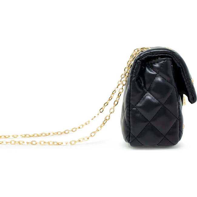 Classic Quilted Stud Handbag,  Black