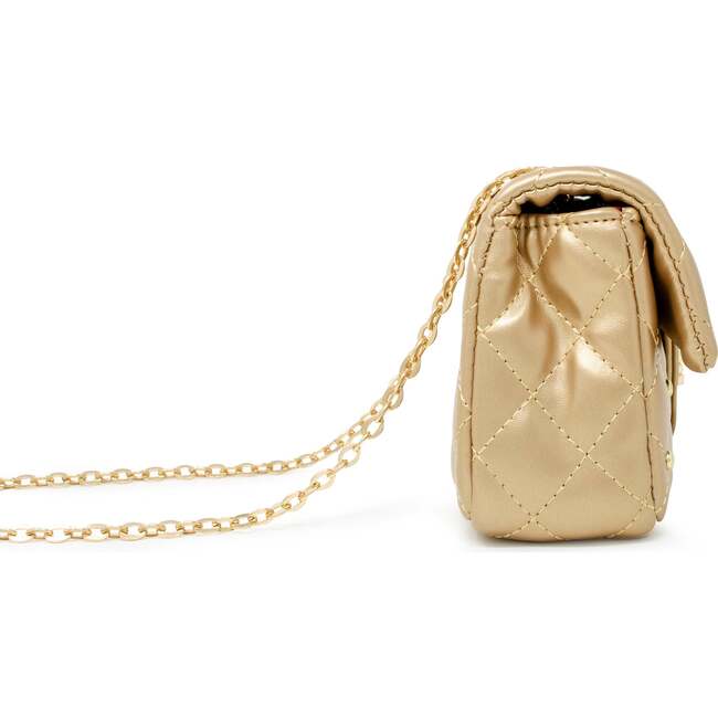 Classic Quilted Stud Handbag,  Gold