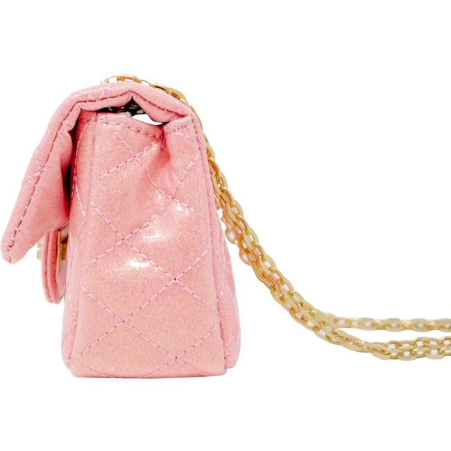 Classic Quilted Sparkle Mini Purse,  Pink