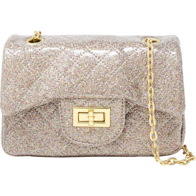 Classic Quilted Sparkle Mini Handbag, Rainbow