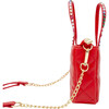 Quilted Rhinestone Tote Bag, Red - Bags - 2