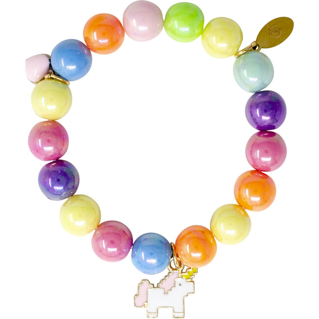 Bright Gum Ball Unicorn Bracelet Set, Multicolors (Set Of 3)