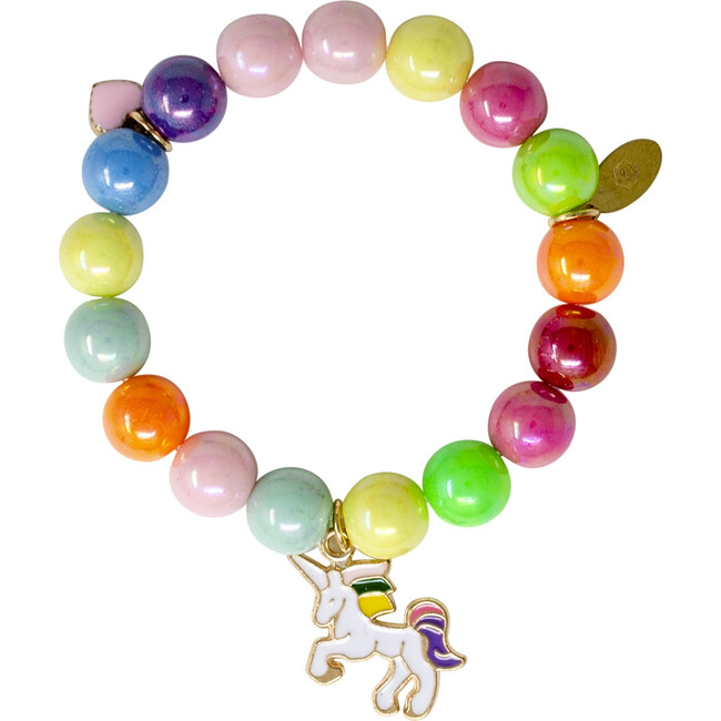 Bright Gum Ball Unicorn Bracelet Set, Rainbow (Set Of 3)