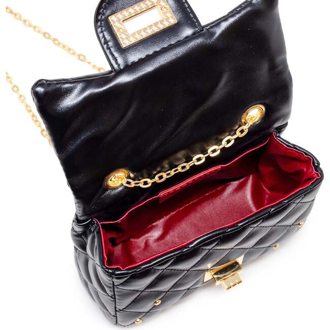 Classic Quilted Stud Handbag, Black - Bags - 5