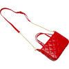 Quilted Rhinestone Tote Bag, Red - Bags - 4