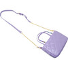 Quilted Rhinestone Tote Bag, Purple - Bags - 4