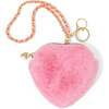 Girl's Fuzzy Heart Wristlet Coin Purse, Pink - Bags - 1 - thumbnail