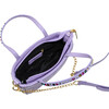 Quilted Rhinestone Tote Bag, Purple - Bags - 5