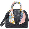 Crocodile Moon Scarf Handbag, Black - Bags - 1 - thumbnail