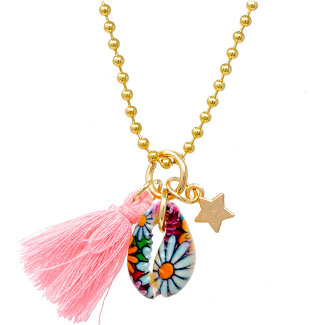 Seashell & Tassel Nacklace, Pink