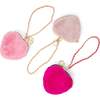 Girl's Fuzzy Heart Wristlet Coin Purse, Pink - Bags - 3 - thumbnail