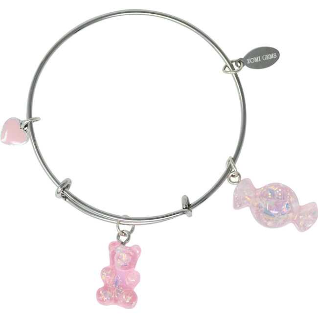Gummy Bear & Candy Silver Bangle Bracelet