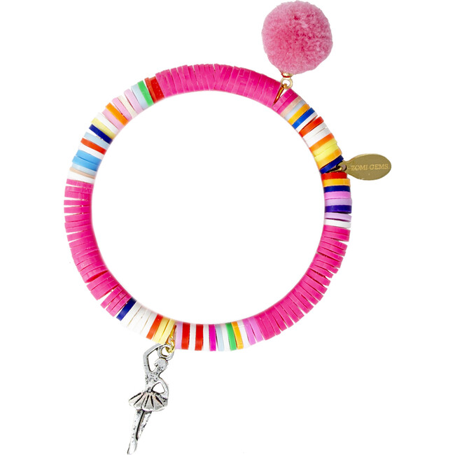 Hot Pink Ballerina Disk Bracelet