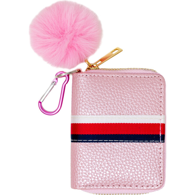 Leather Stripped Wallet, Pink