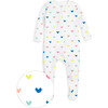 The Organic Zipper Footie, Rainbow Hearts - Pajamas - 1 - thumbnail