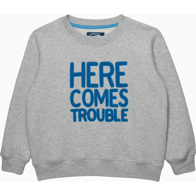Here Comes Trouble Sweatshirt, Grey Marl