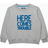 Here Comes Trouble Sweatshirt, Grey Marl - Sweatshirts - 1 - thumbnail