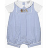 Jasper Lion Romper, Pale Blue Gingham - Rompers - 1 - thumbnail